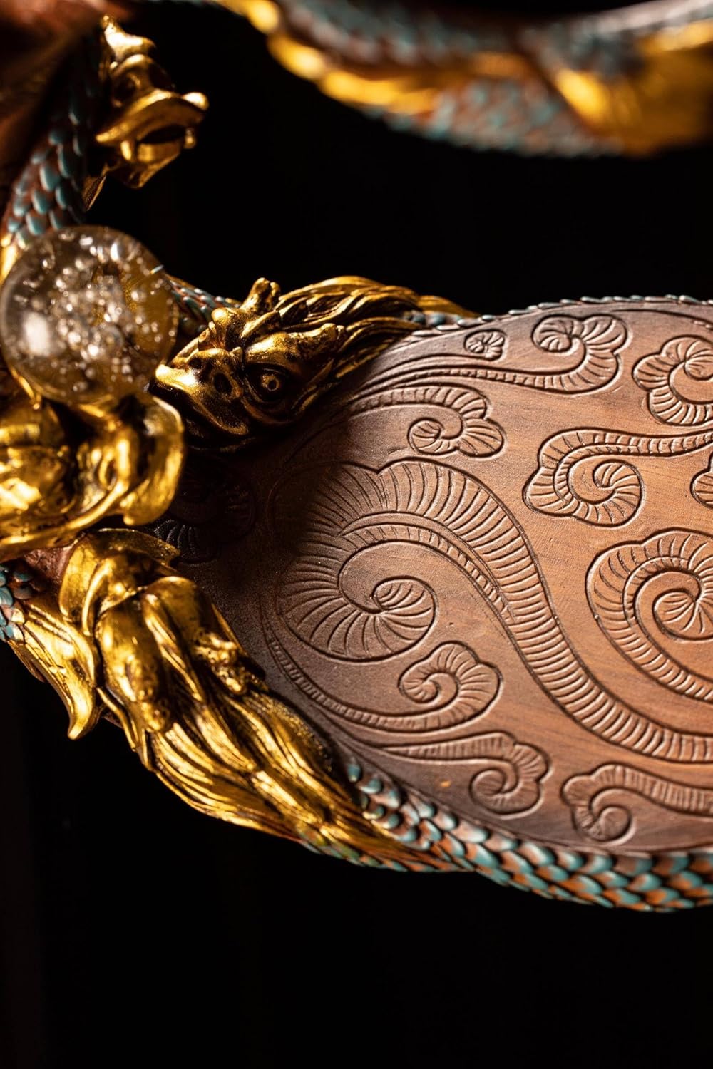 Glass Teapot Set with Infuser Semi Automatic Dragon Tea Set (Blue golden teapot)