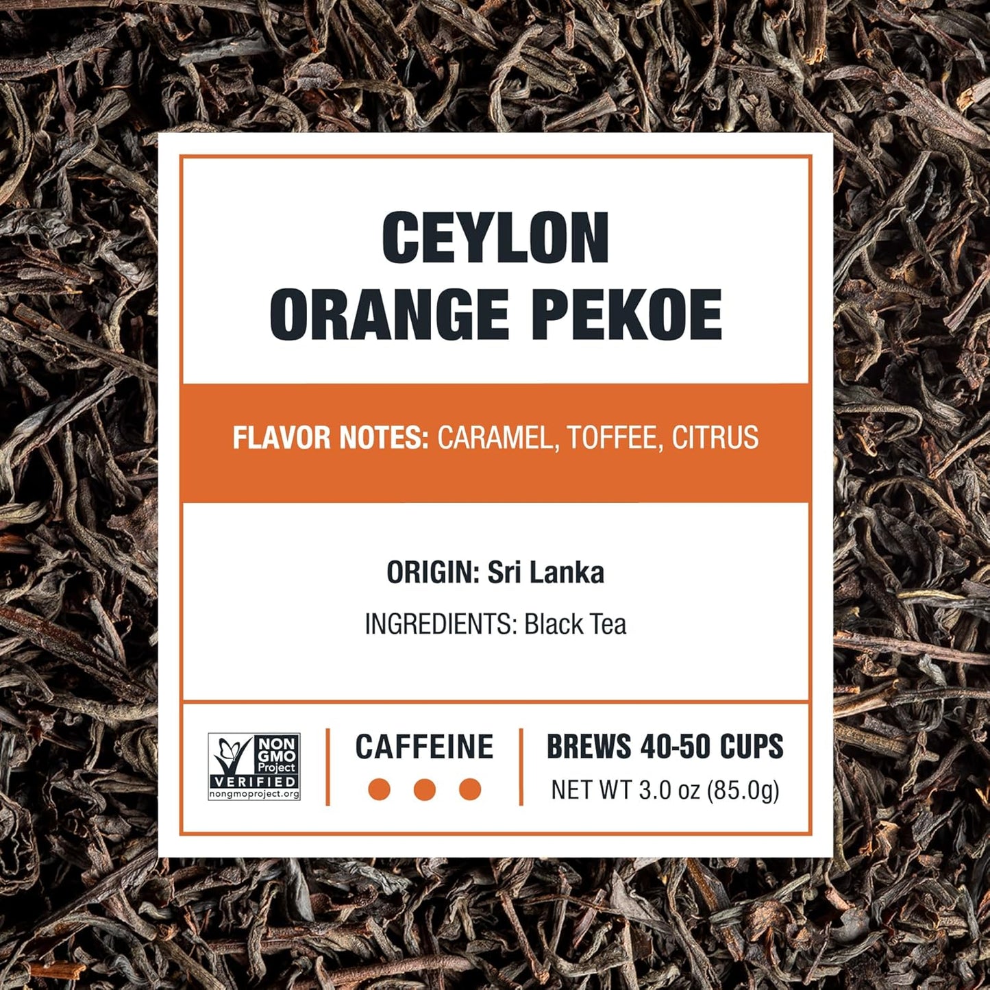 Tiesta Tea - Ceylon Orange Pekoe Black Tea, Loose Leaf, Single Origin Premium Black from Sri Lanka, Pure Unblended High Caffeinated, Hot or Iced Brew & Up to 50 Cups, 3oz Refillable Tin