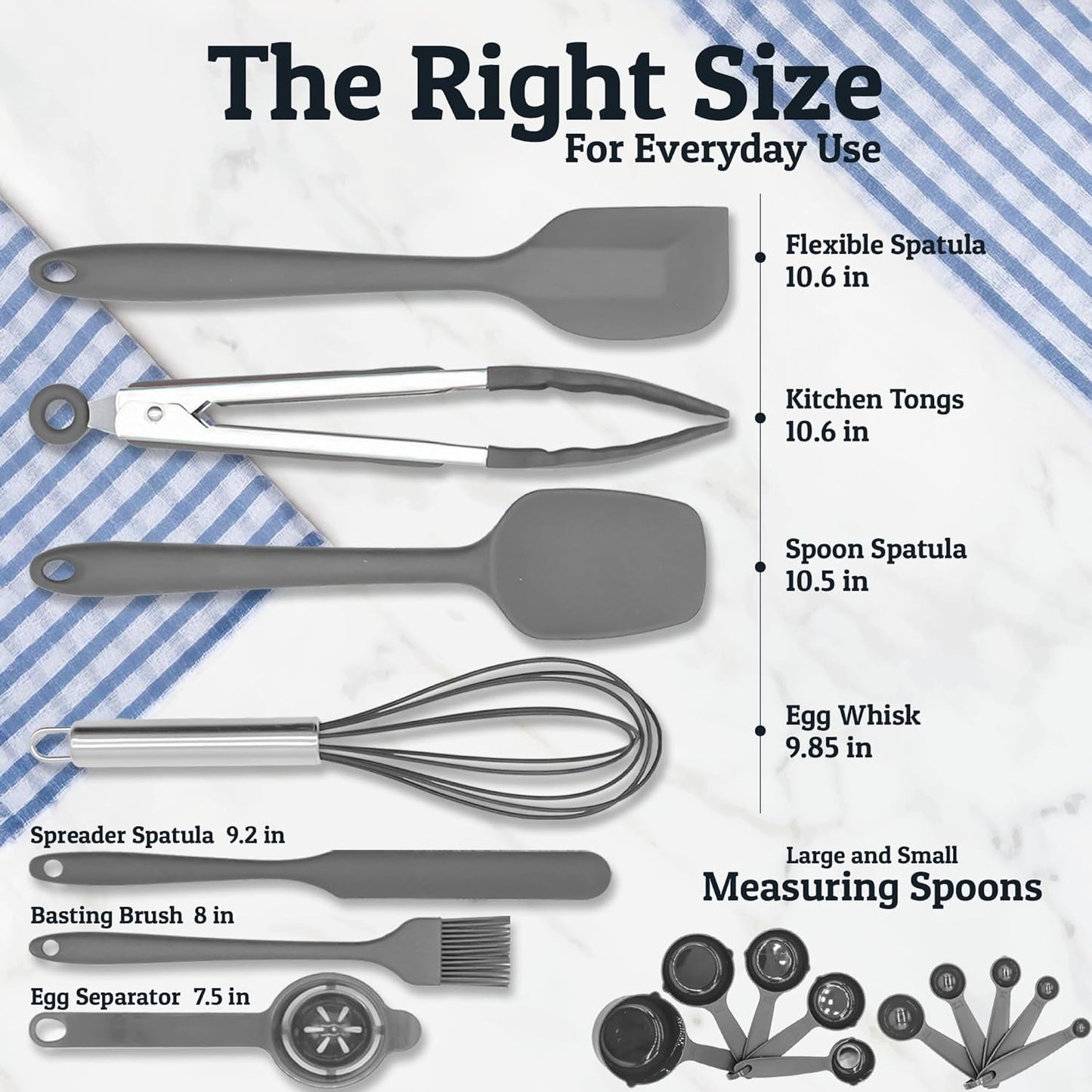 Priority Chef Stainless Steel Mixing Bowls with Lids Set - Premium 30Pcs with 6pc Metal Bowl Set for Kitchen, 3 Graters, Airtight Lids, Non-Slip Bases & Silicone Utensils, Grey