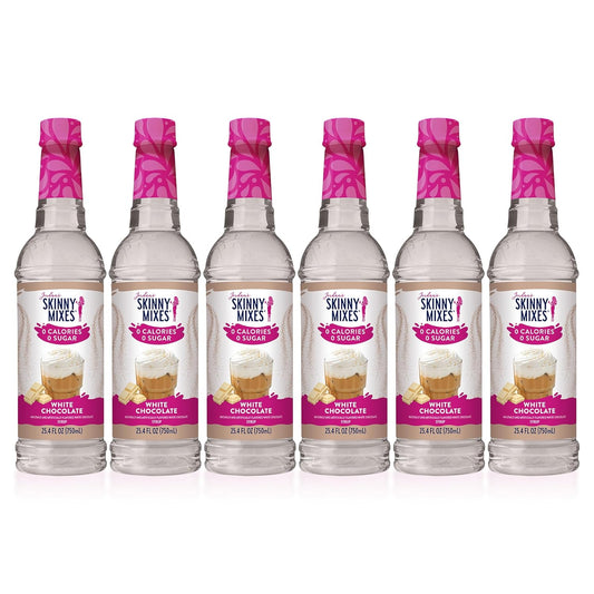 Jordan's Skinny Syrups Sugar Free Coffee Syrup, White Chocolate Flavor Mix, Zero Calorie Flavoring for Lattes, Protein Shake, Cocktail & More, Gluten Free, Keto Friendly, 25.4 Fl Oz, 6 Pack