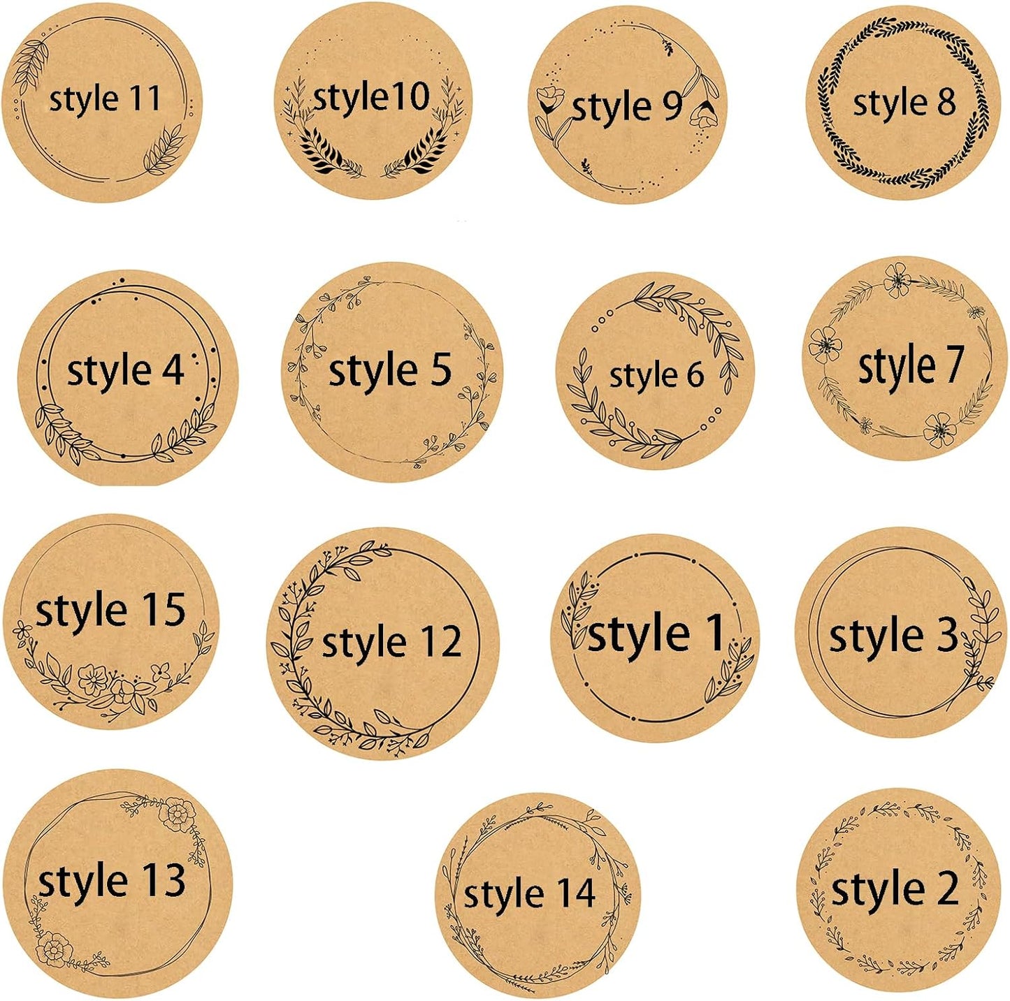 Custom Stickers Kraft Paper Labels Personalized Withe Text, Business Logo Customized Food Jars Labels Bakery Label Sticker Package Favor Canning Circle 100pcs (Style 7)