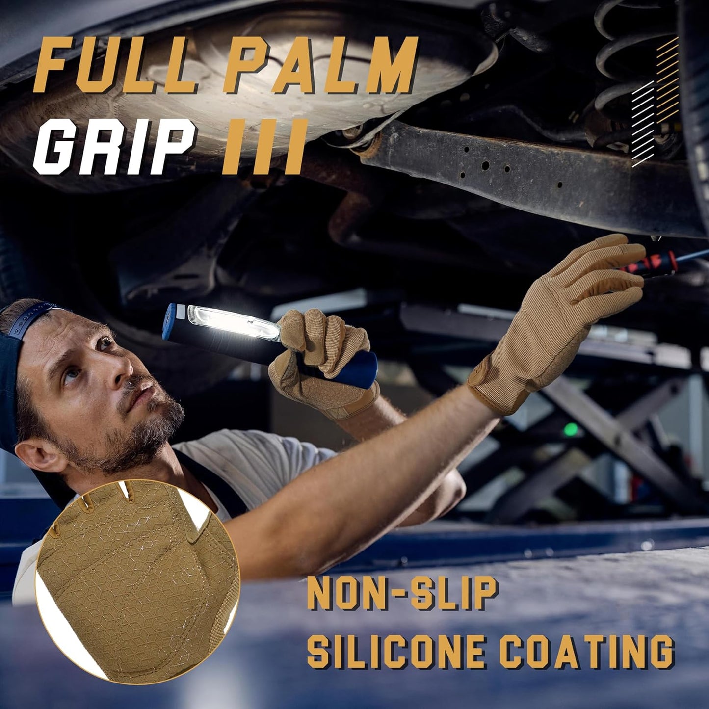 HANDLANDY Work Gloves for Men & Women, Utility Mechanic Working Gloves Touch Screen, Flexible Yard Work Gloves