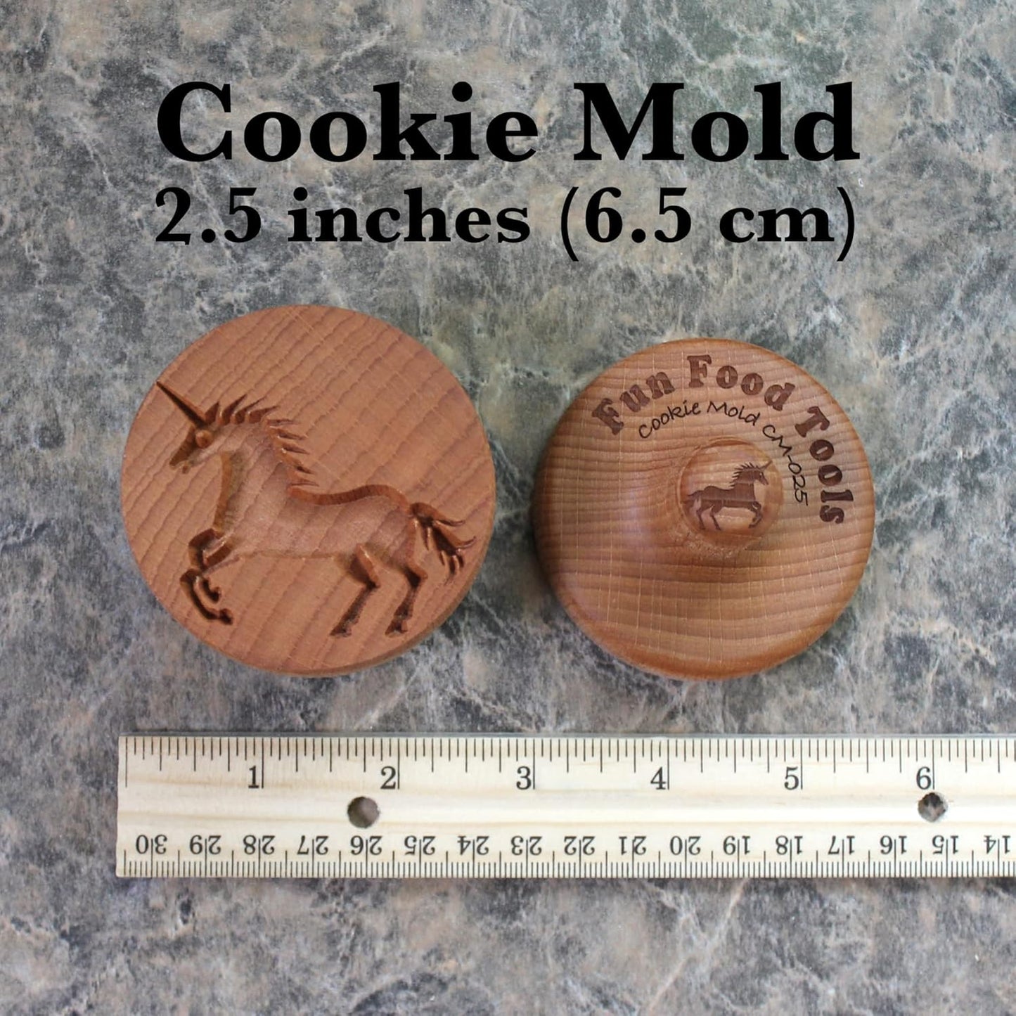 Wood Cookie Stamp, 2.5 Inch (Unicorn CS-025)