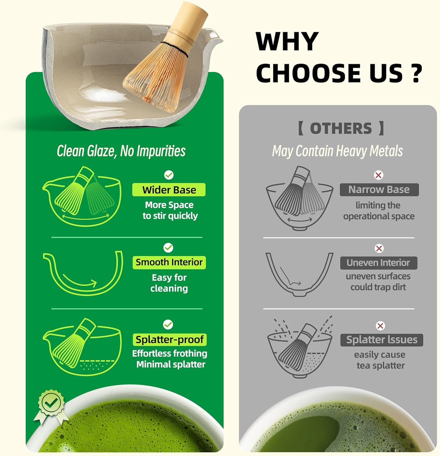 TEANAGOO 12 Pcs Matcha Whisk Set Black,Ceramic Matcha Set,Matcha Kit for Ceremony,Complete Travel Matcha Tea Set,Matcha Set Whisk and Bowl with 2 Cups(7.2oz)/Traveling Bag,Gifts for Matcha Lover