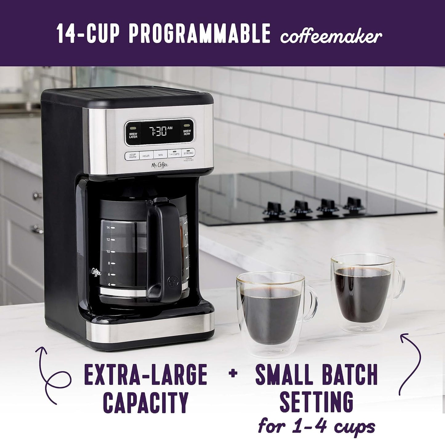 Mr. Coffee 14 Cup Programmable Coffee Maker Stainless Steel