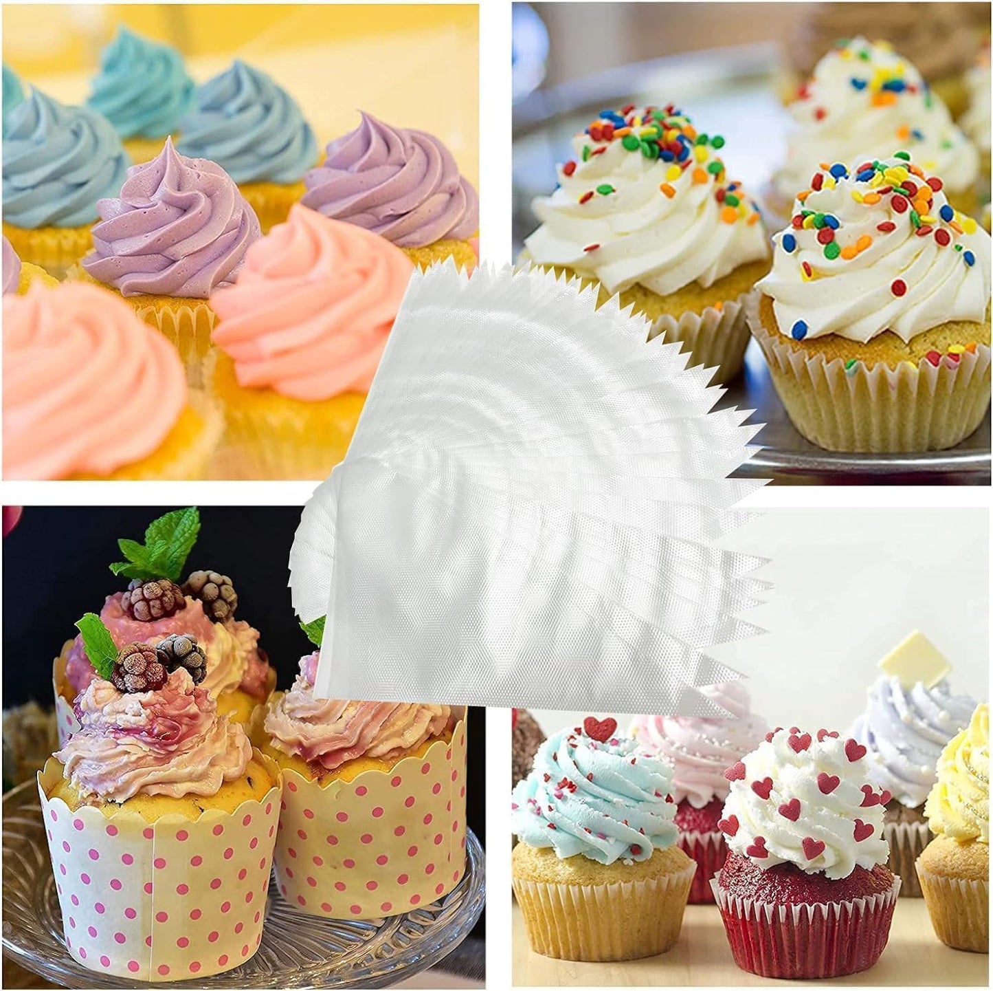 Disposable Piping Bags, Extra Durable Piping Bags, 100 Anti Burst Pastry Icing Bags -for Cream Frosting, Cake & Dessert - 12 inch - Thickening