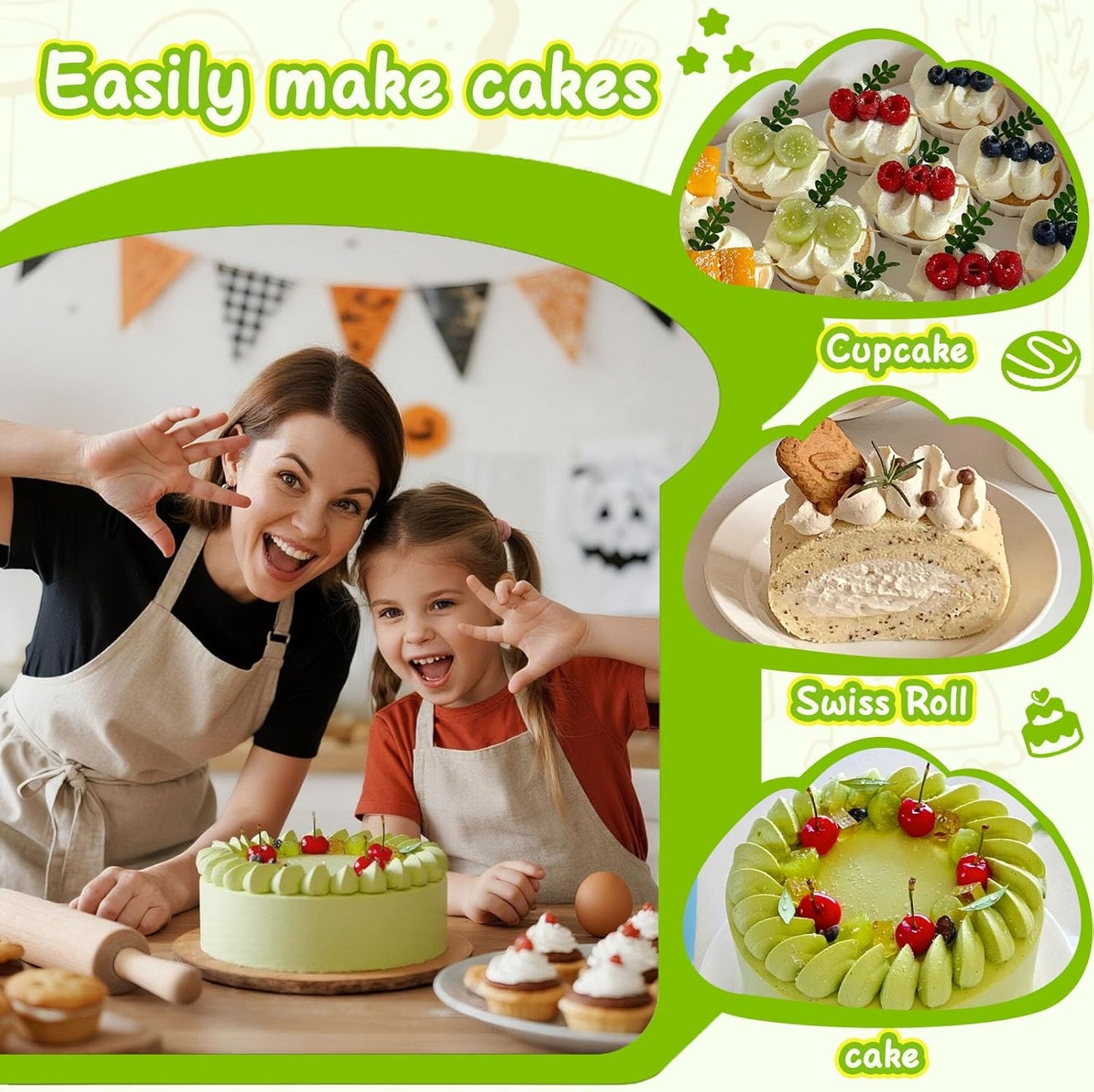 Suuker 3 Pieces Russian Piping Tips Set,V-shaped Wave Cake Decorating Nozzles Tips Piping Kit for Pastry Cupcakes Cakes Cookies Decorating Stainless Steel Kitchen Gadgets