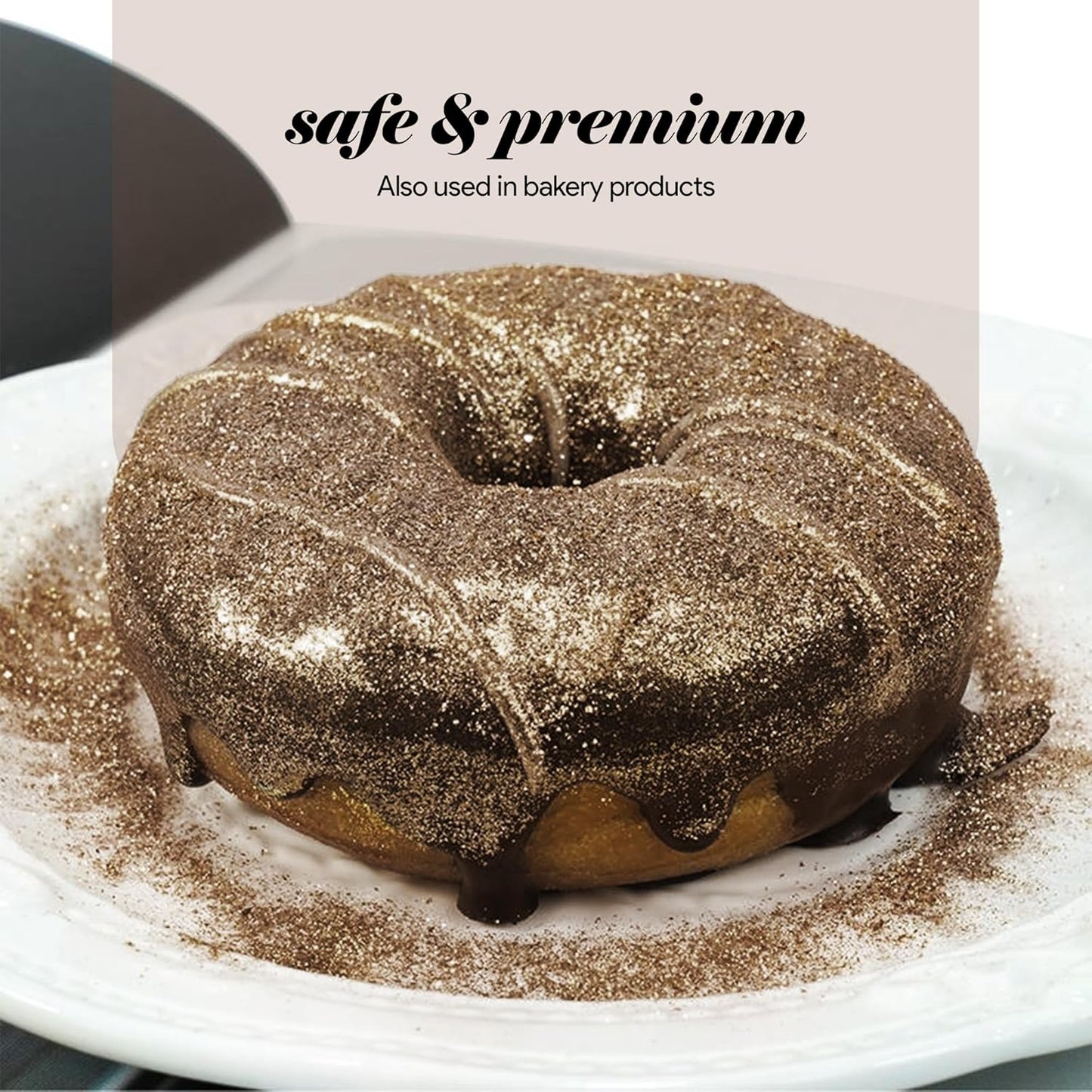 BeePoint Bronze Edible Luster Dust 15g - Food Grade, Vibrant Color Shimmer Powdered Dust for Drinks, Cocktails, Cake Decorating, Baking, Chocolates, Candy, Sweets, & Cookies - Vegan & Gluten Free