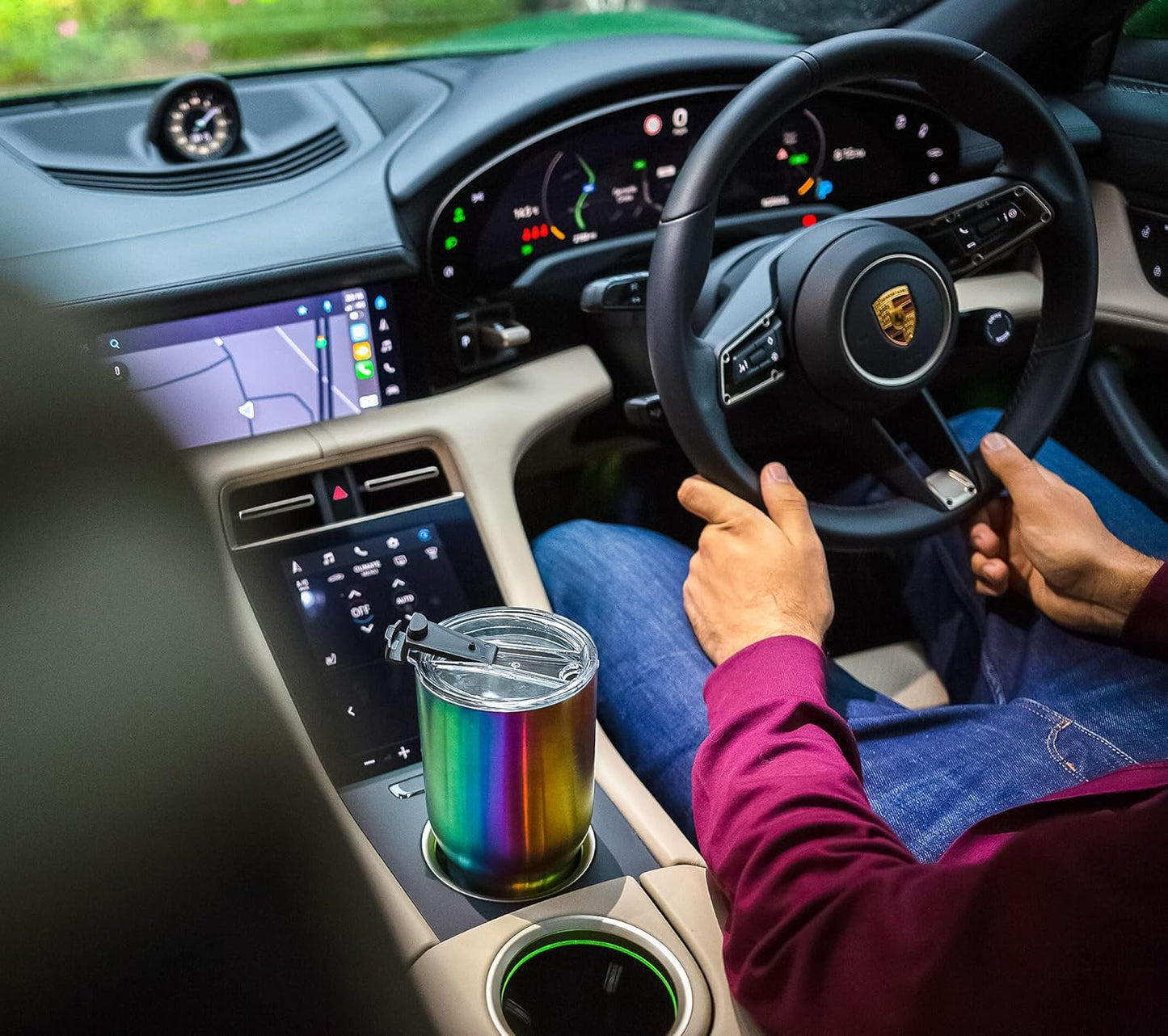 Beast 30 oz Tumbler Stainless Steel Vacuum Insulated Coffee Ice Cup Double Wall Travel Flask (Rainbow)