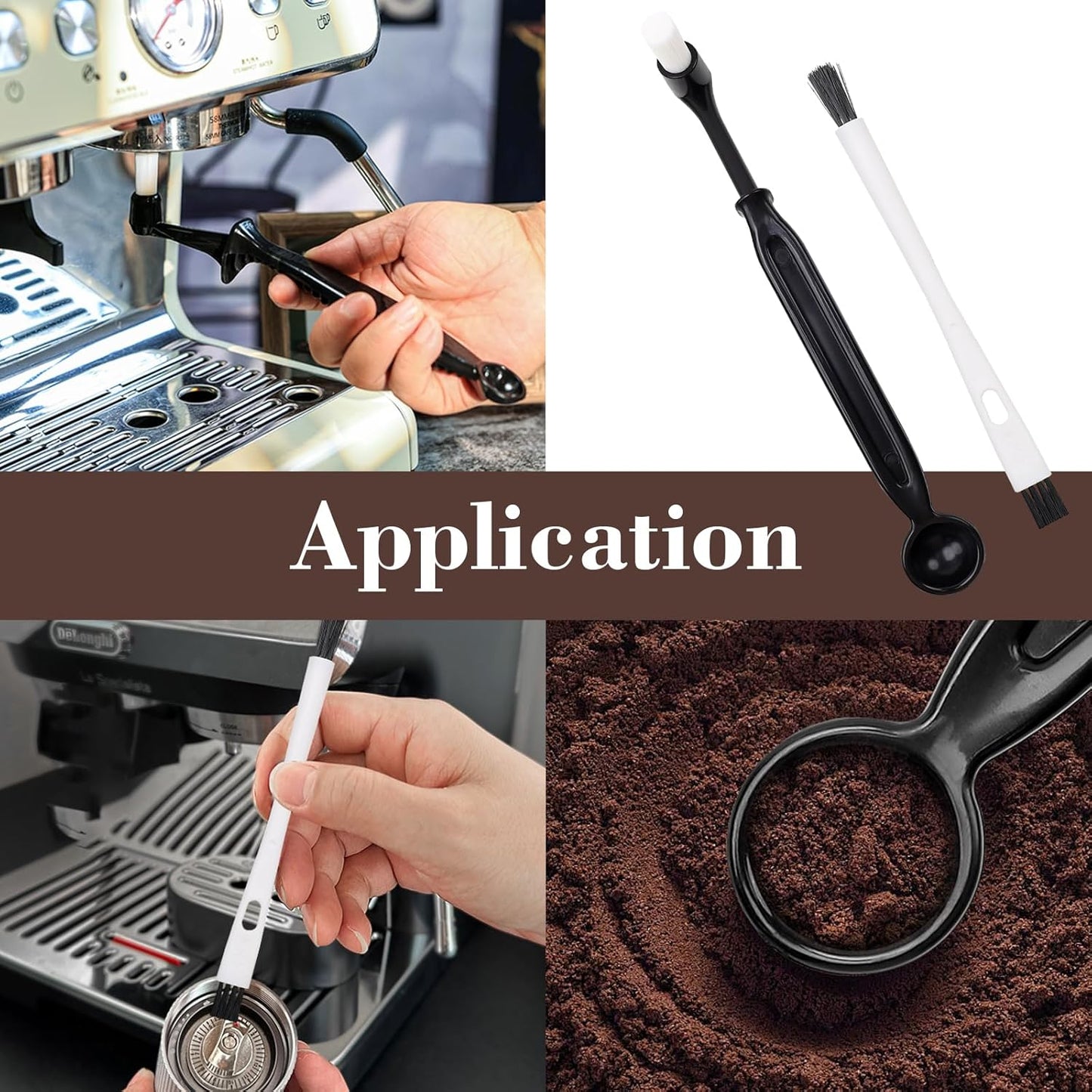 4 PCS Coffee Machine Brush Cleaner Nylon Espresso Grinders Dusting Professional Barista Multifunction Cleaning Tools Accessories
