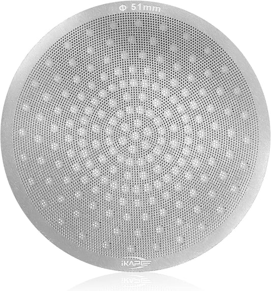 IKAPE 51mm Espresso Puck Screen, 0.8mm Thickness, Reusable Metal Thin & light Coffee Filters, Food-grade 316 Stainless Steel Coffee Puck Screen for Espresso Baristas