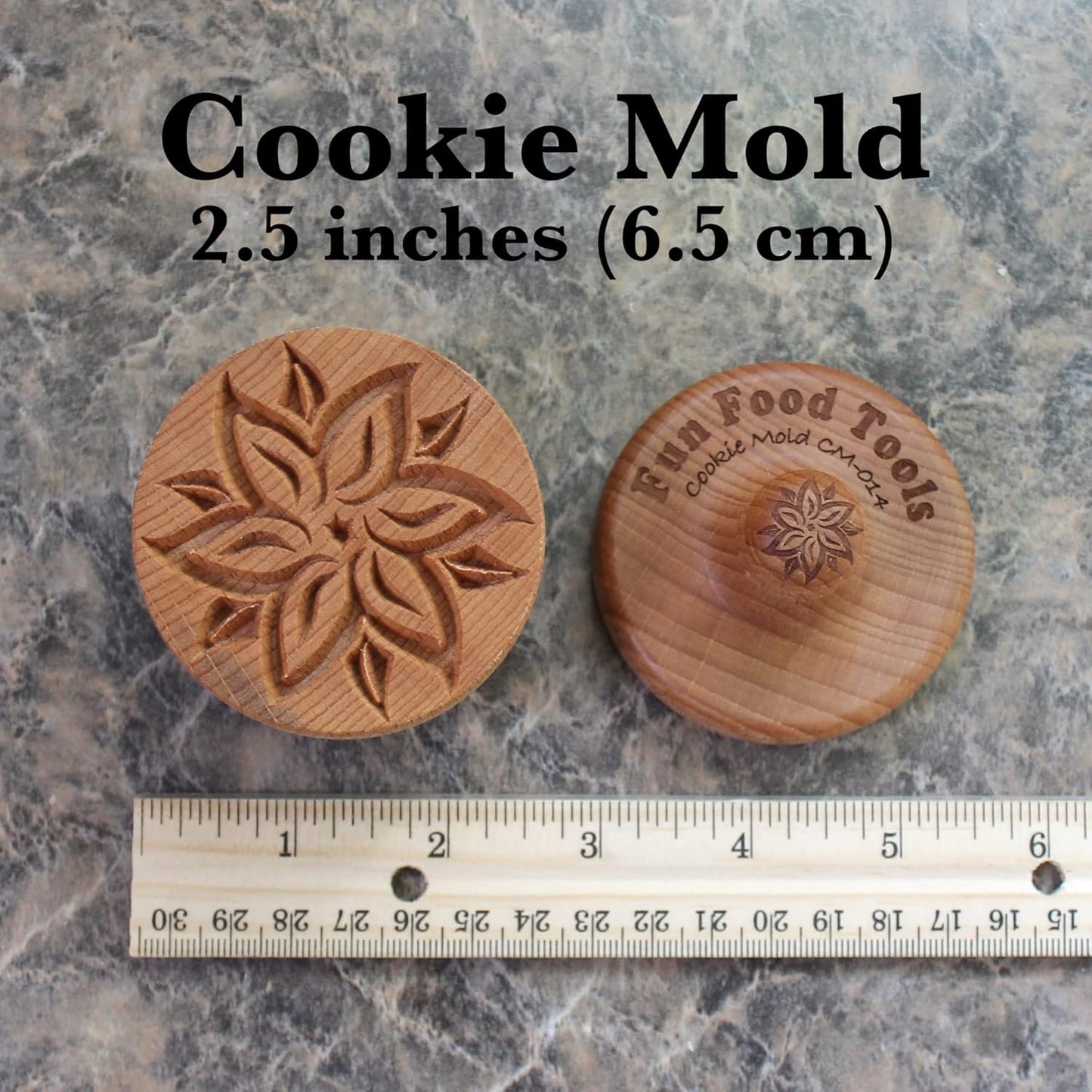 Wood Cookie Stamp, 2.5 Inch (Poinsettia CS-014)