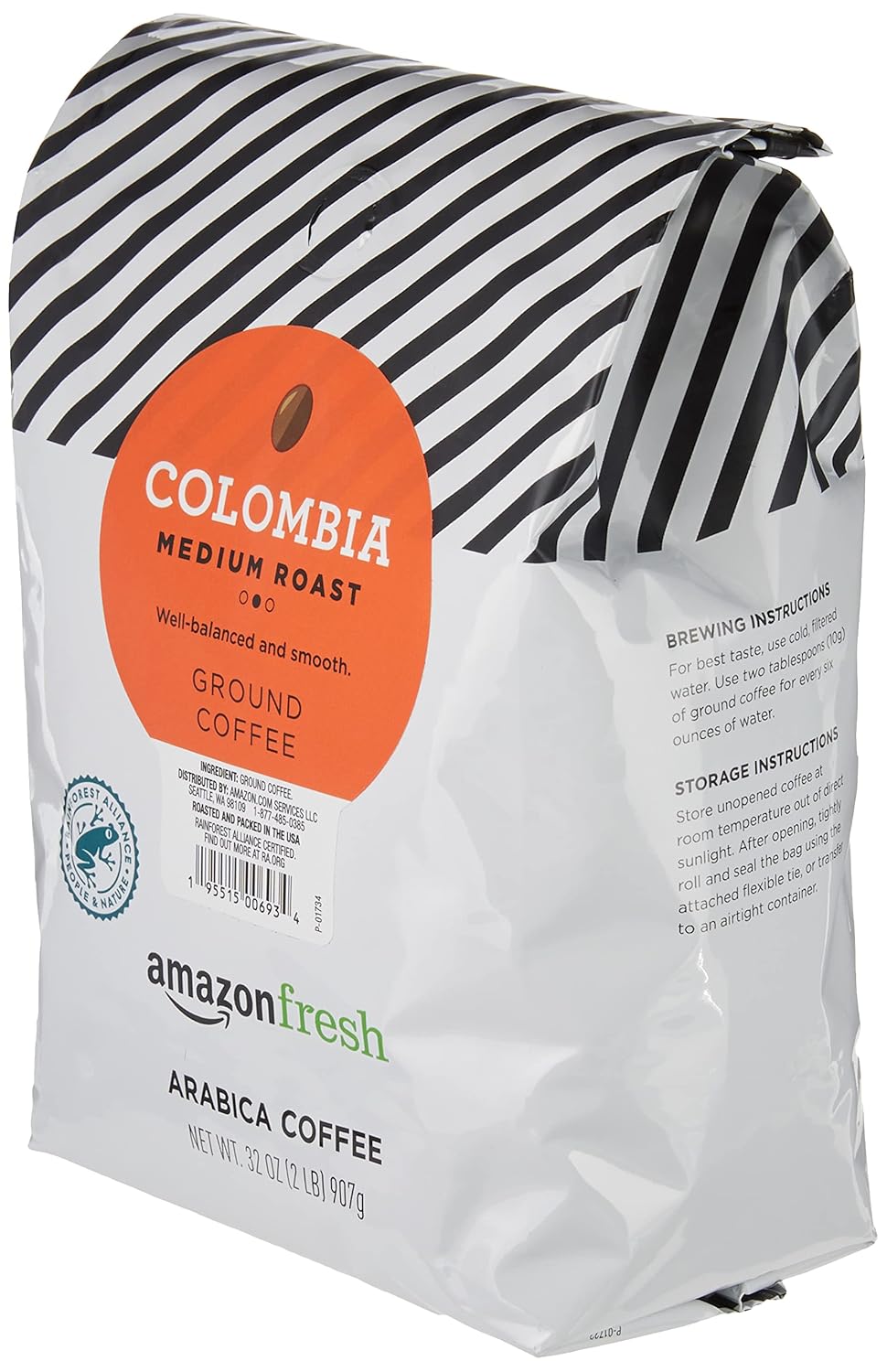 Amazon Fresh, Colombia Ground Coffee, Medium Roast, 32 Oz (Pack of 3)
