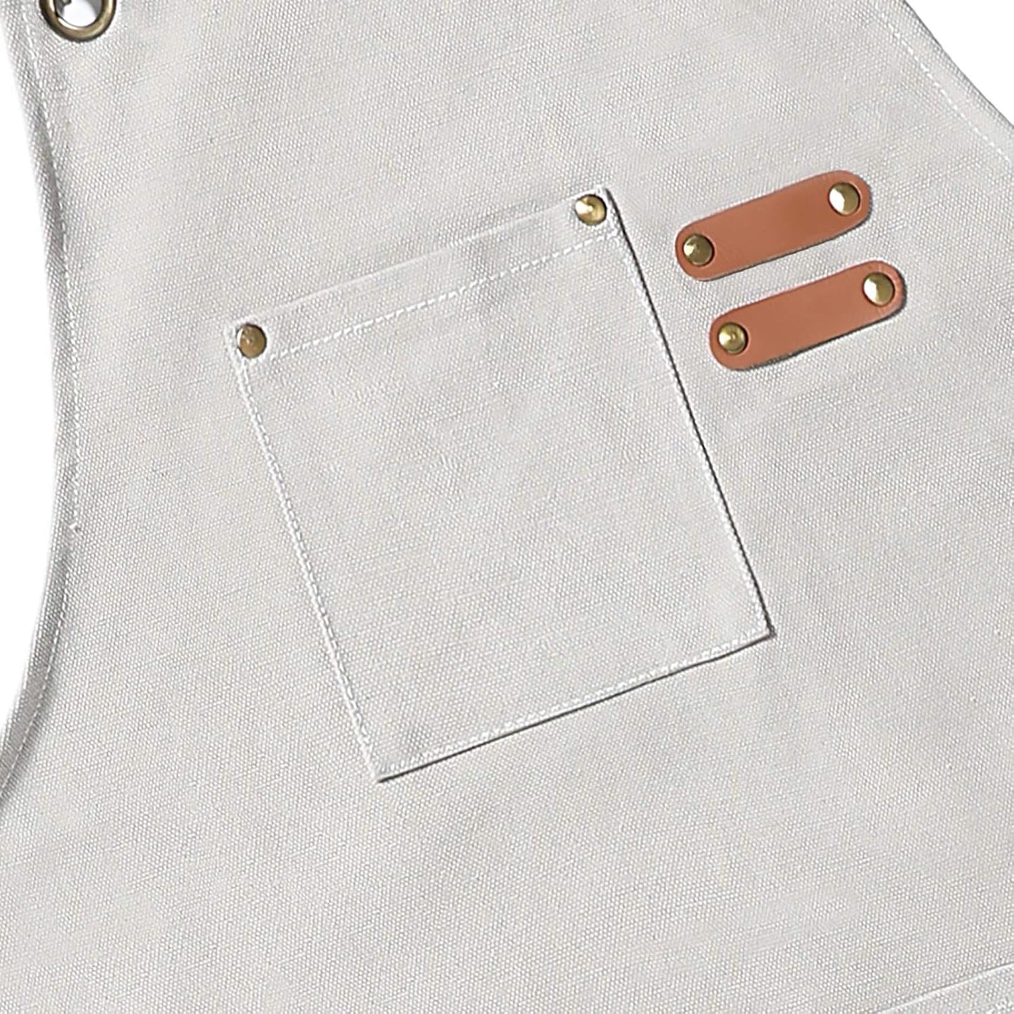 AFUN Chef Aprons for Men Women with Large Pockets, Cotton Canvas Cross Back Heavy Duty Adjustable Work Apron, Size M to XXL (Beige)