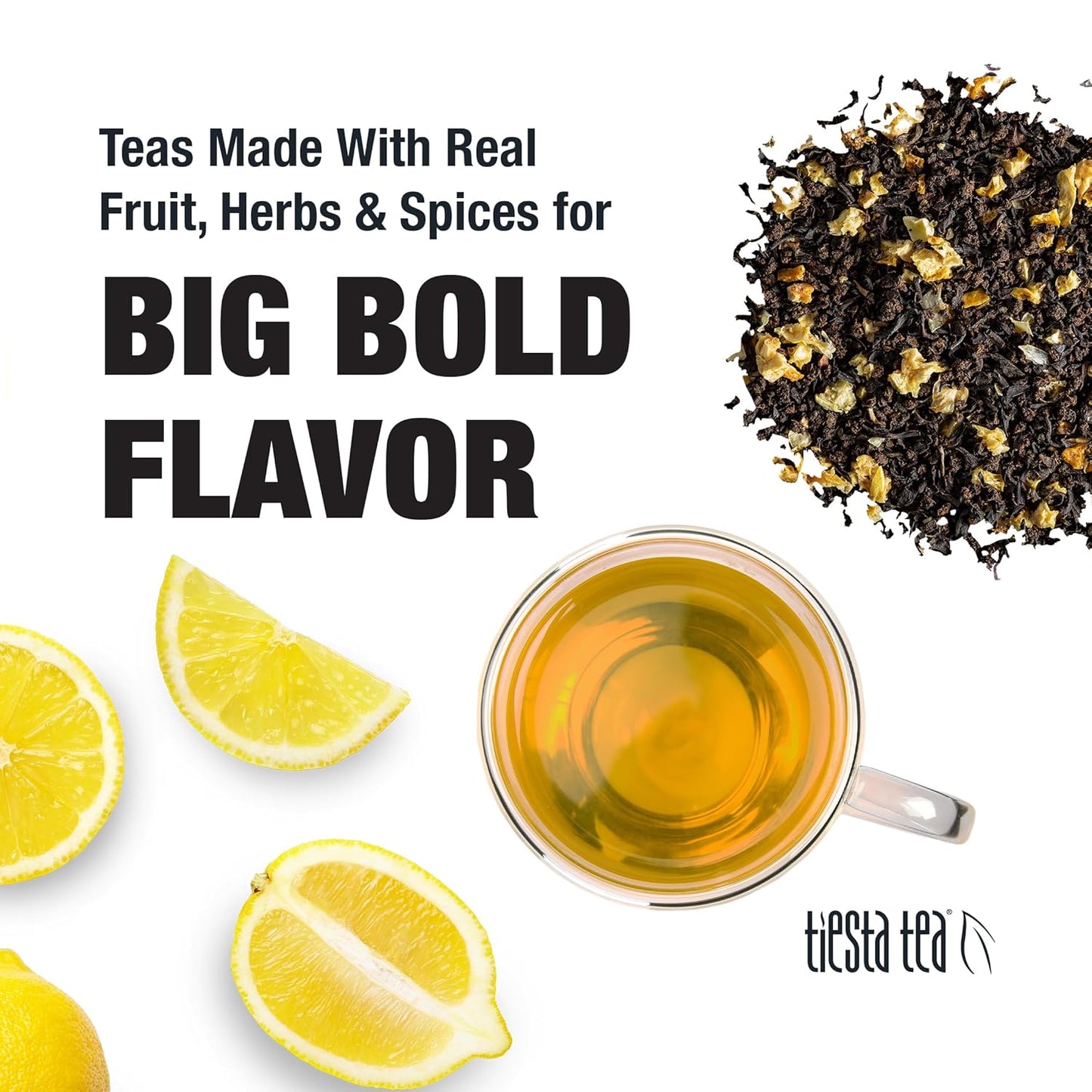 Tiesta Tea - Lemon Black Tea, Loose Leaf, Lemon Citrus Black, Premium Blend, High Caffeinated, Makes Hot or Iced, Brews Up to 50 Cups, 5oz Refillable Tin