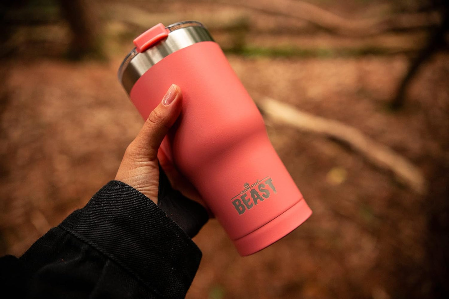 Beast 20 oz Tumbler Stainless Steel Vacuum Insulated Coffee Ice Cup Double Wall Travel Flask (Coral Pink)