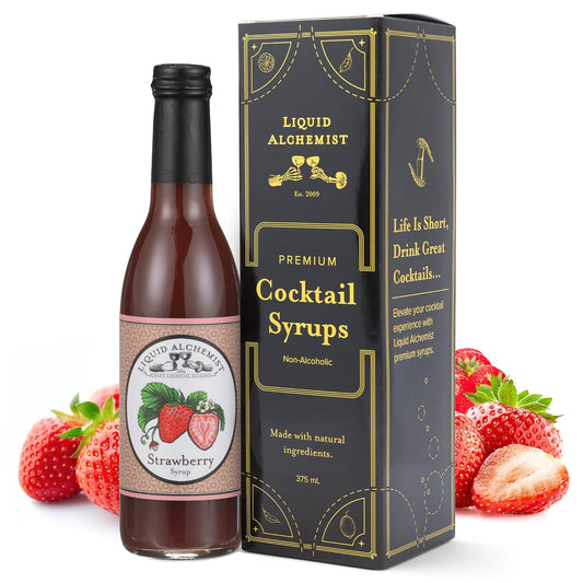 Liquid Alchemist Strawberry Syrup for Drinks - Real Ingredients Make our Strawberry Puree for Drinks a Perfect Margarita Mix - Our Flavored Syrup is Gluten & Dairy Free (12 oz)