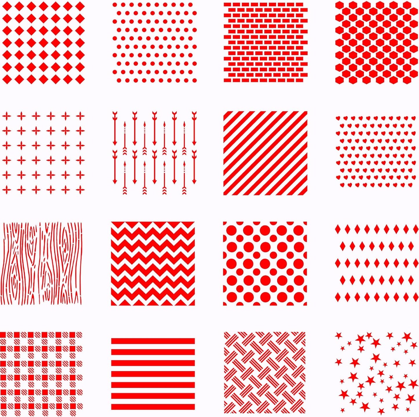 Stencil Genie 16 Pcs 5.5x5.5in Baking Stencils for Royal Icing, Airbrush, Sugar & Craft Painting