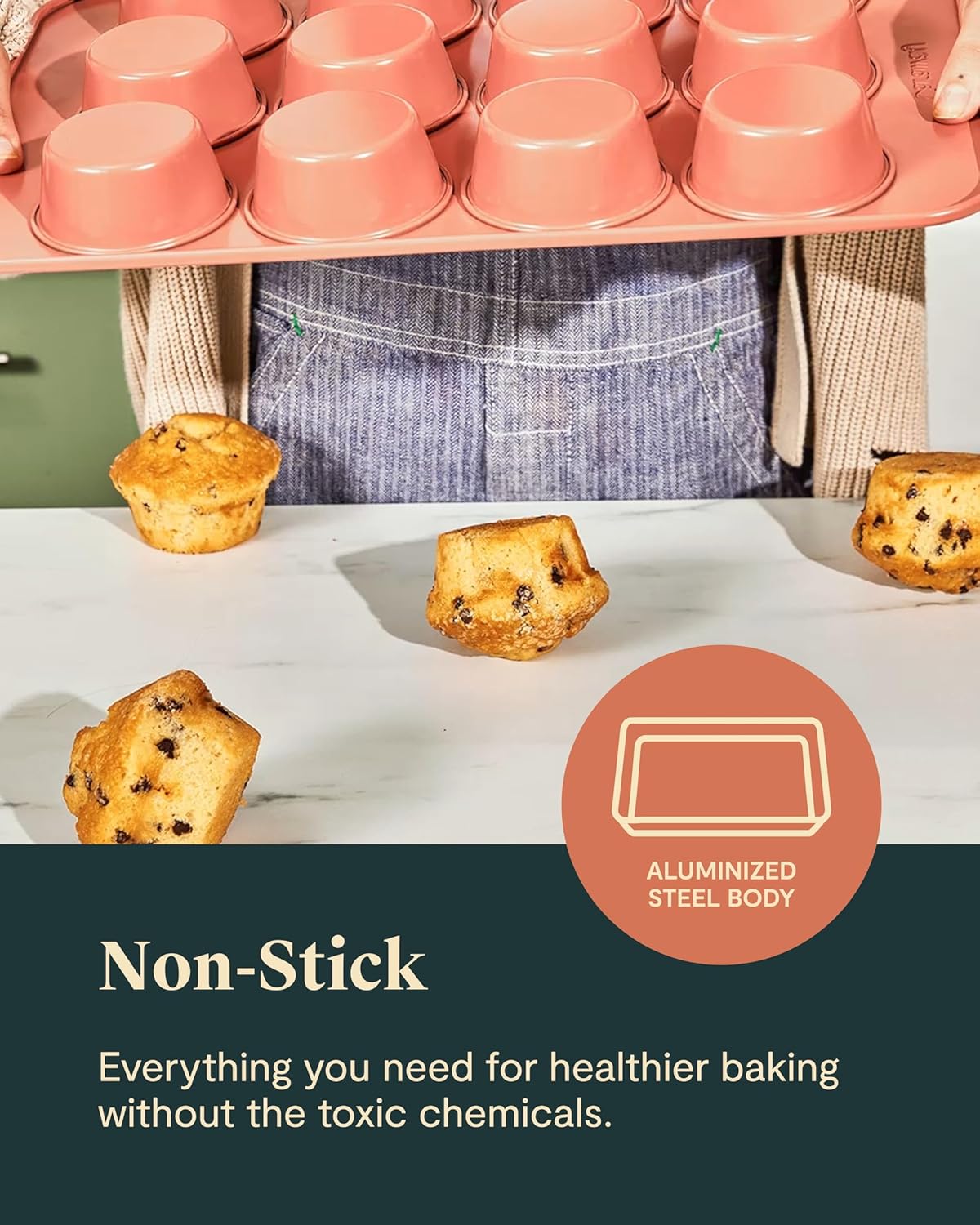 Caraway Nonstick Ceramic Bakeware Set (5 Pieces) - Baking Sheets, Assorted Baking Pans & Storage - Aluminized Steel Body - Non Toxic, PTFE & PFOA Free - Sage