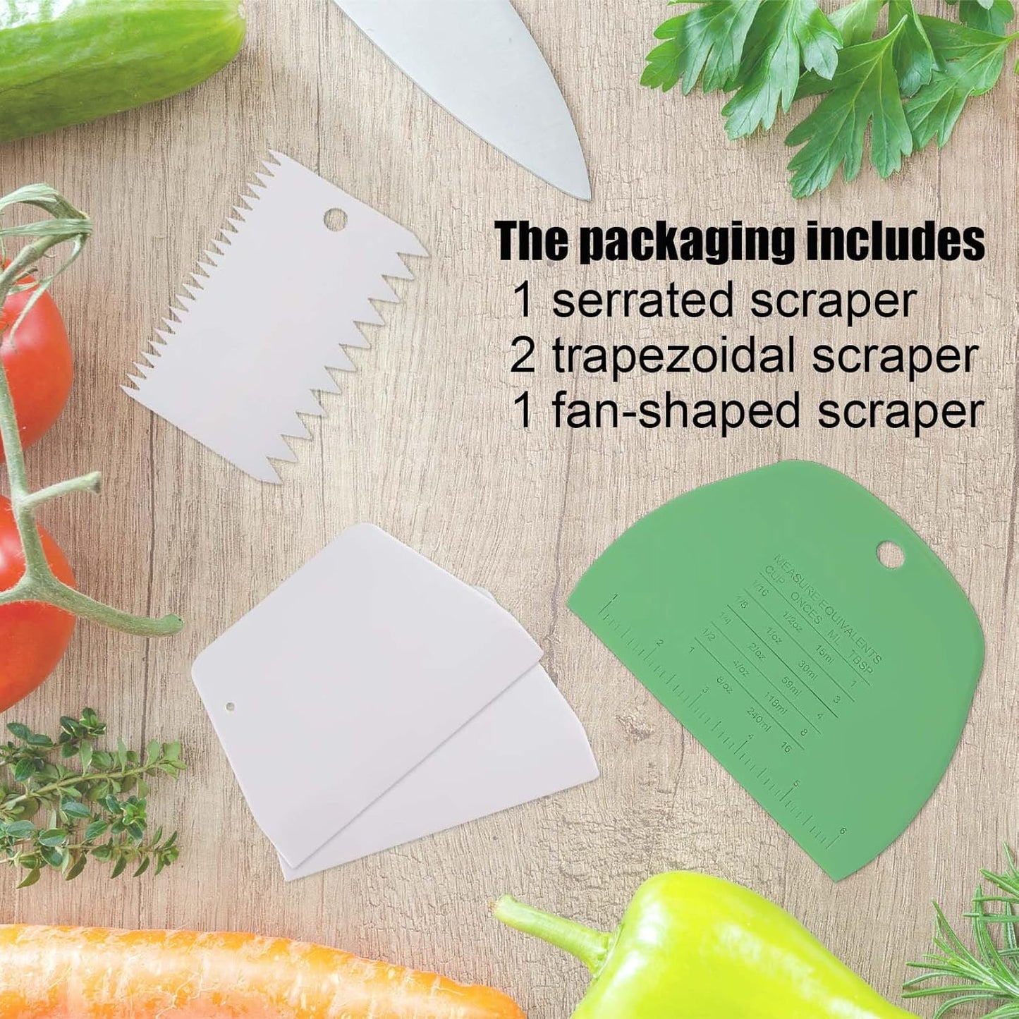 Dough Scraper Plastic Bench Scraper, Dough Scraper Tool Dough Cutter, Flexible Bench Scraper for Making Bread Pizza, 4 PCS