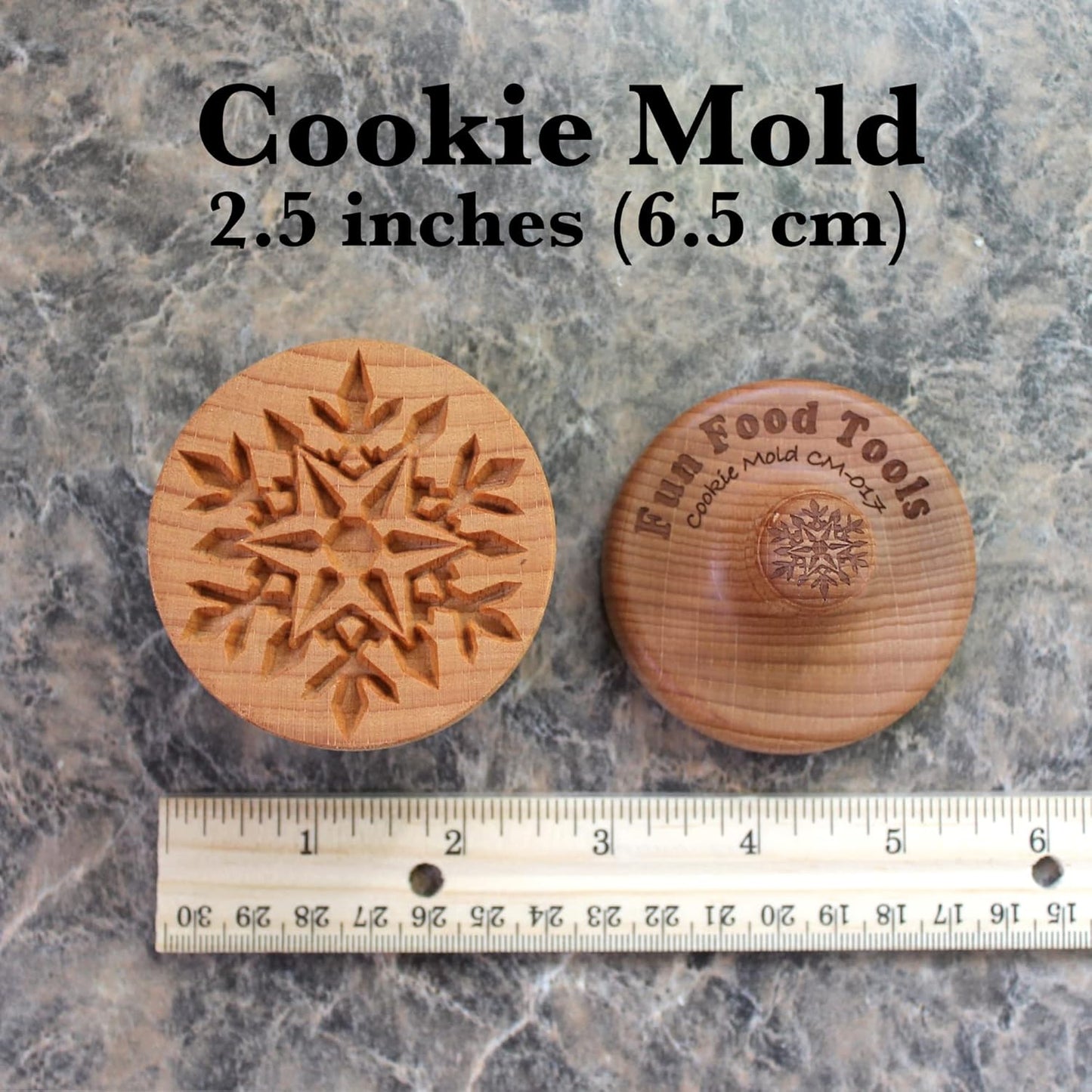 Wood Cookie Stamp, 2.5 Inch (Snowflake CS-017)