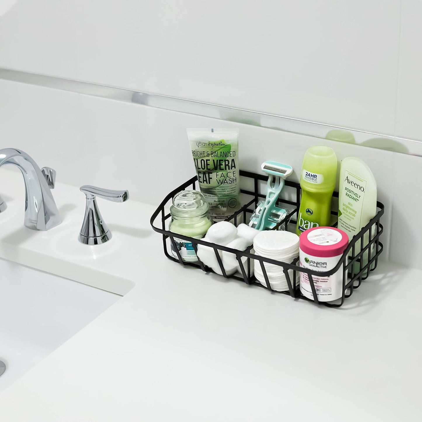 Tea Bag Organizer Caddy - Metal Tea Box Storage Holder for Cups, Pods, Packets, Condiment Accessories - Black