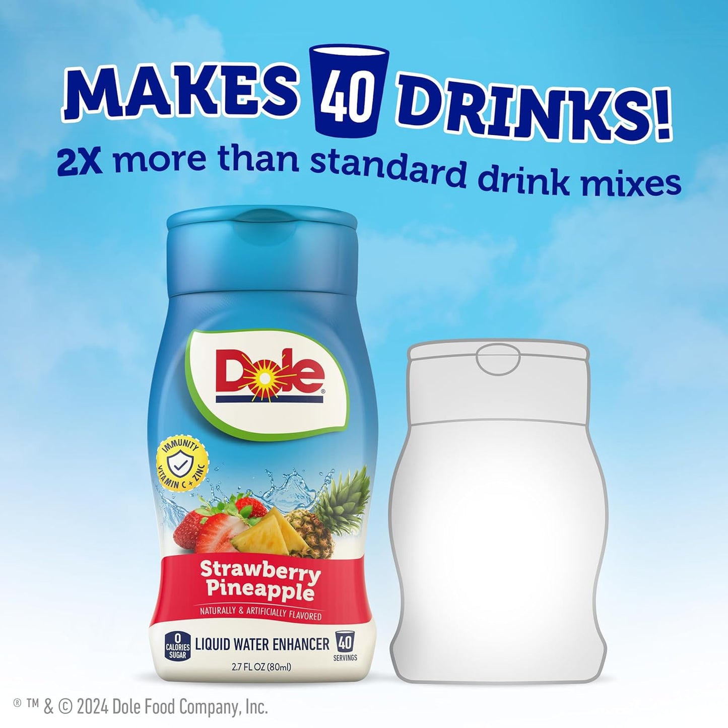 Dole Strawberry Pineapple Liquid Water Enhancer - Sugar Free & Delicious, Makes 160 Flavored Water Beverages - Pack of 4