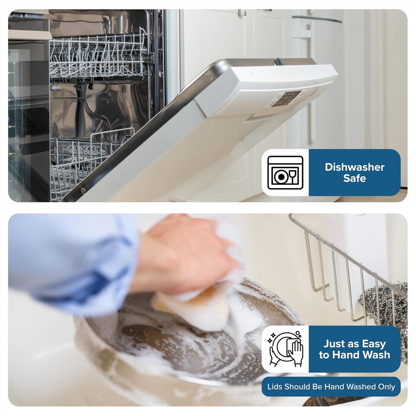 Viking Mixing Bowls Set, 10 Piece Stainless Steel Kitchen Cookware, Non-Slip Silicone Base, Includes Tight Fit Lids, Dishwasher Safe, Teal