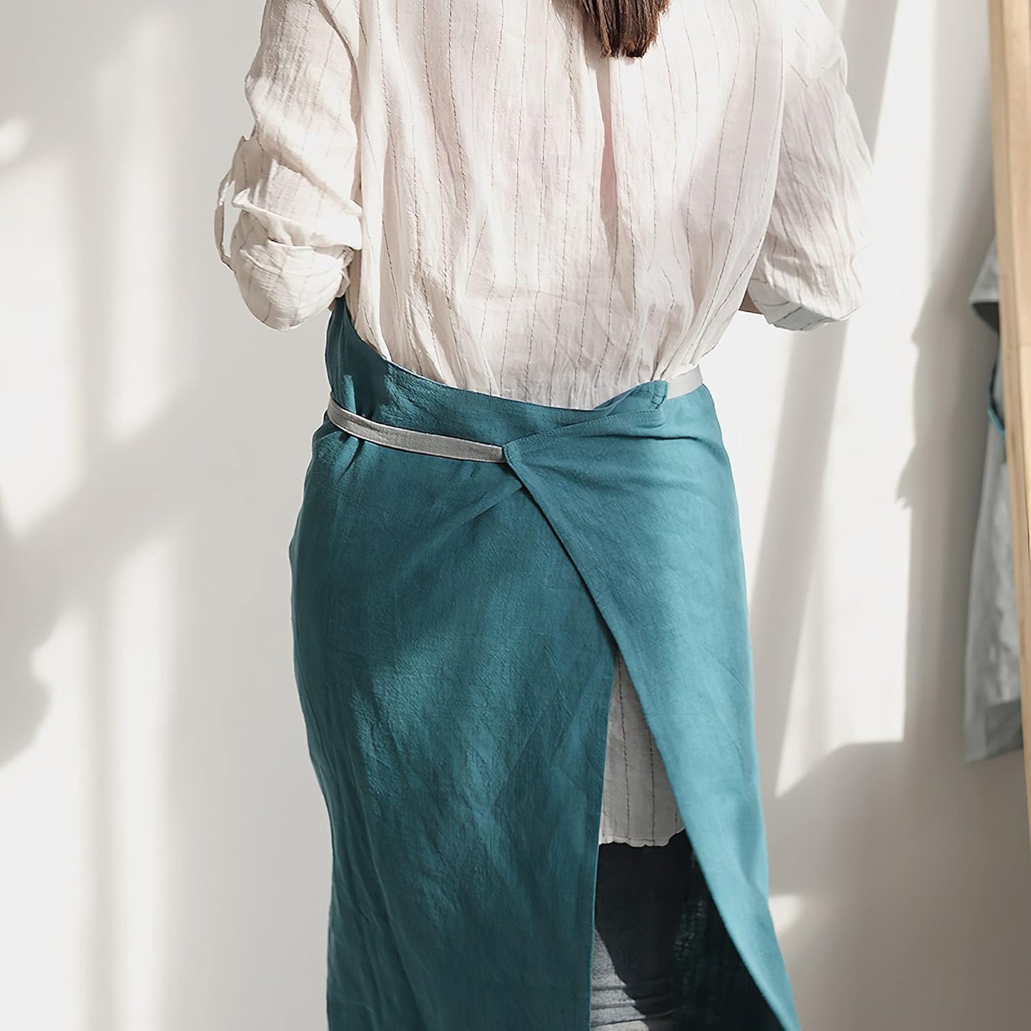 HANEE Kitchen Apron for Women & Men (9 Colors) Linen Cooking Aprons with pocket