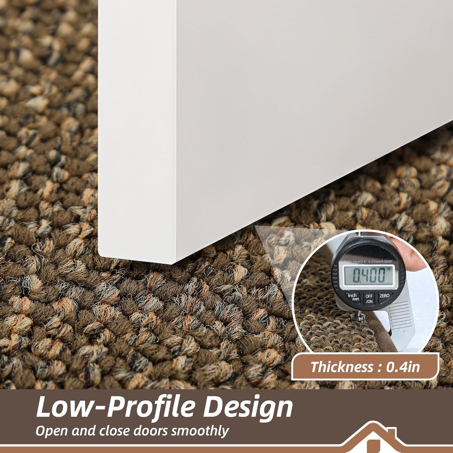 BEQHAUSE Dirt Trapper Door Mat 20" x 48", Non-Slip Washable Doormats Entrance Mat, Dirt Resistant and Absorbent Welcome Mat, Low Profile Floor Mats for Front Back Door and Entryway, Brown