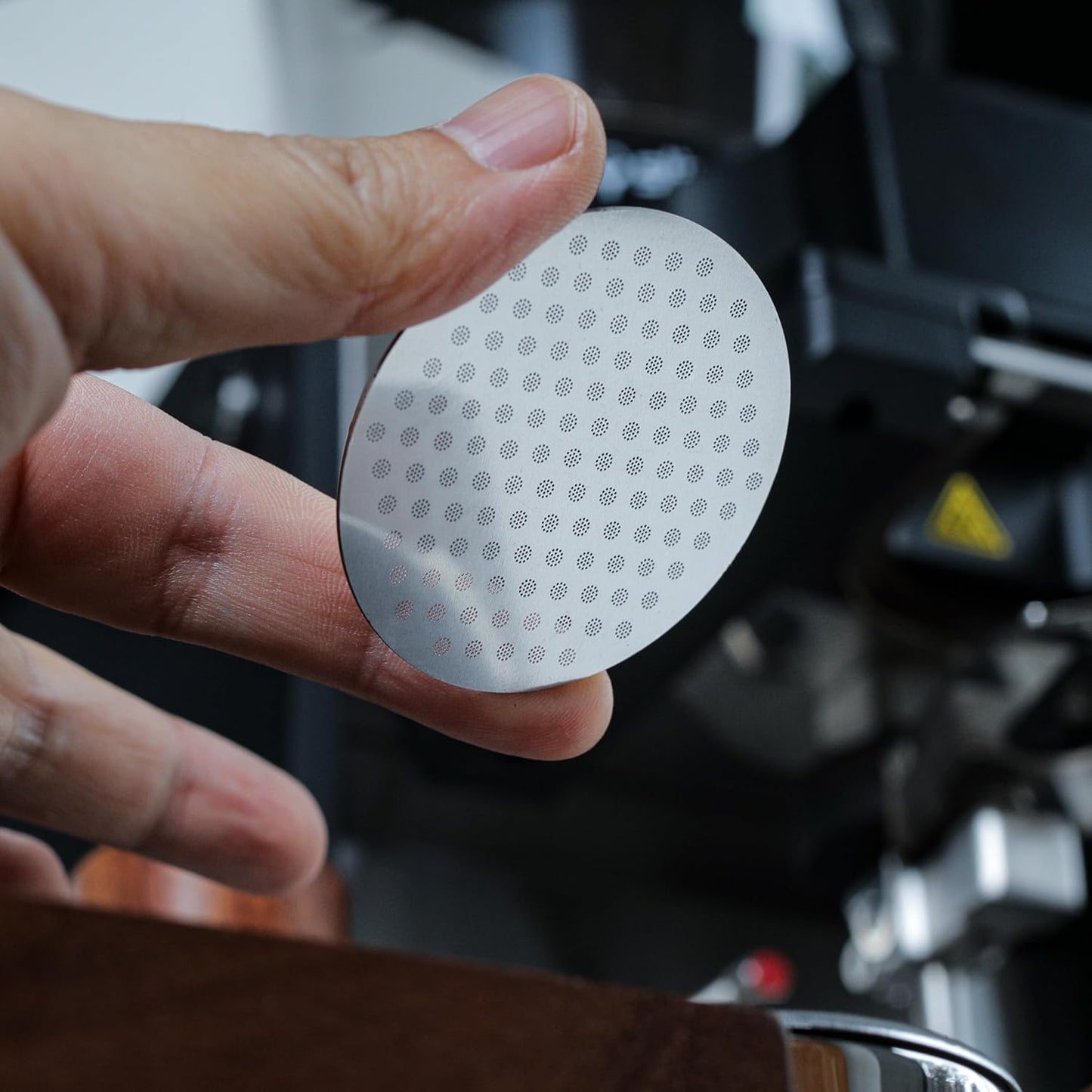 51mm Espresso Puck Screen- High-Grade Stainless Steel Plate Disk Coffee Filter, Optimal Espresso Extraction, Fits Delonghi & More, Easy Clean Design (Silver, 51mm)