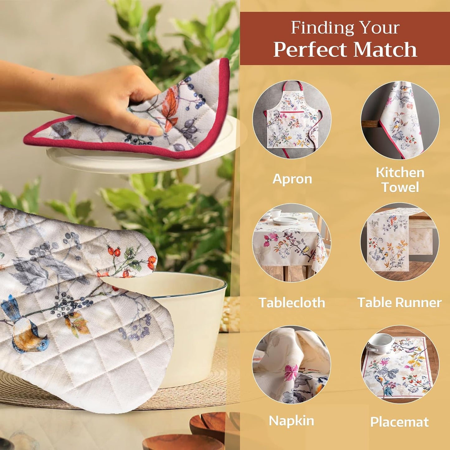 Maison d' Hermine Pot Holders Set 100% Cotton Heat Resistant Potholders 8" x 8" Hot Pads with Loop BBQ, Cooking, Baking, Grilling, Kitchen, Handling Hot Pans (Pack of 2, Equinoxe - Beige)