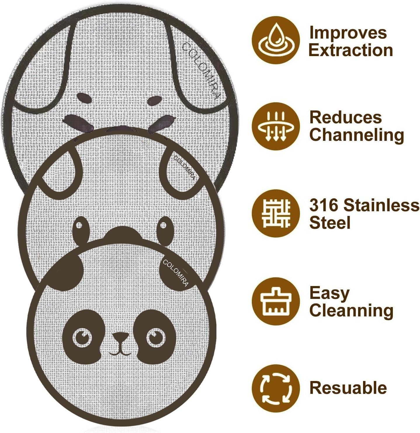 51mm Espresso Puck Screen, Lower Shower Screen, Metal Coffee Reusable Filter for 51mm Espresso Portafilter Basket, 1.7 Thickness(Doggie)