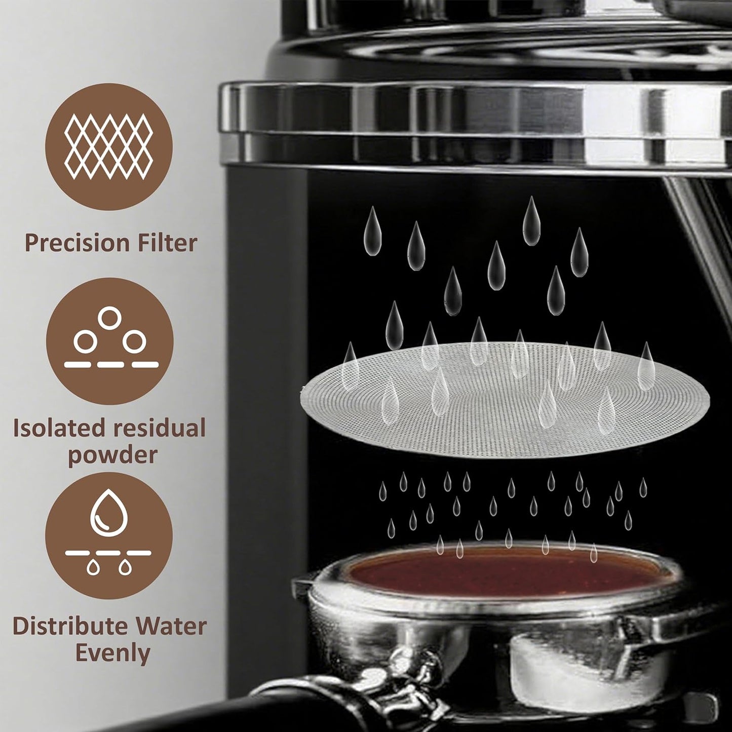 Espresso Tamper, Professional Spring Loaded Espresso Accessories with WDT Tool Espresso & Puck Screen, Compatible with 53mm/54mm Breville Portafilter, Coffee Tamper for Home & Commercial Use