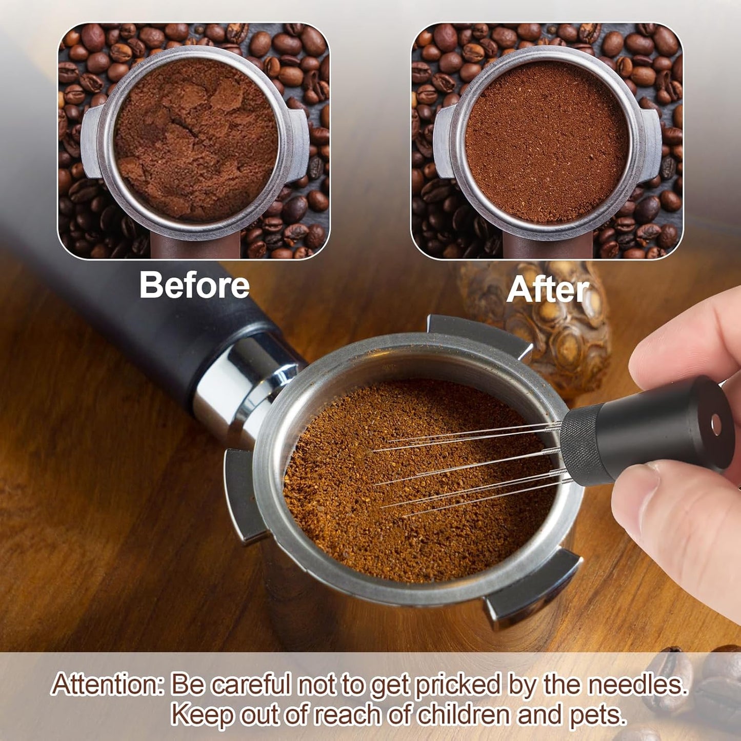 58mm Espresso Tamper Set - Dual-Spring Calibrated Coffee Tamper, 8-Needle WDT Tool Espresso Distribution Tool, Magnetic Aluminum Dosing Funnel, Reusable Puck Screen, Fit for 58mm Portafilters