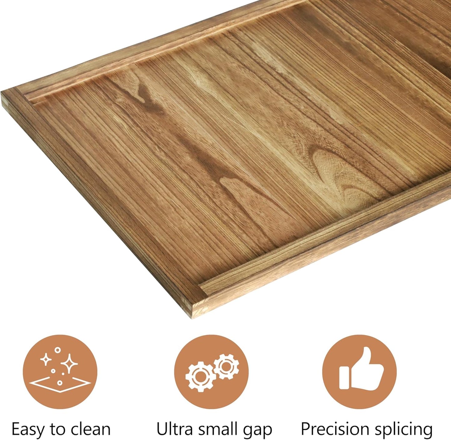 40"x20" Extra Large Long Rectangle Ottoman Table Tray - Rustic Wooden Nature Serving Tray for Farmhouse Decorative Oversized Coffee Table Trays Living Room Kitchen Counter Breakfast