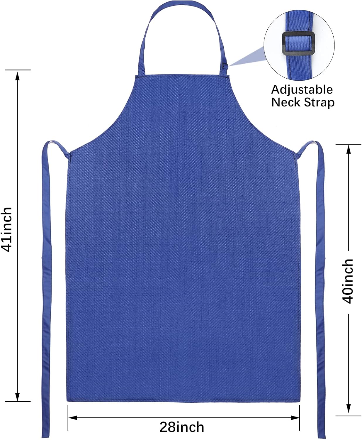 2 Pack Waterproof Rubber Vinyl Apron 40 Inch Light Duty Model Chemical Resistant Work Apron Clothes Durable Extra Long Black with Adjustable Bib Apron for Dishwashing Lab Work Butcher Cleaning Blue