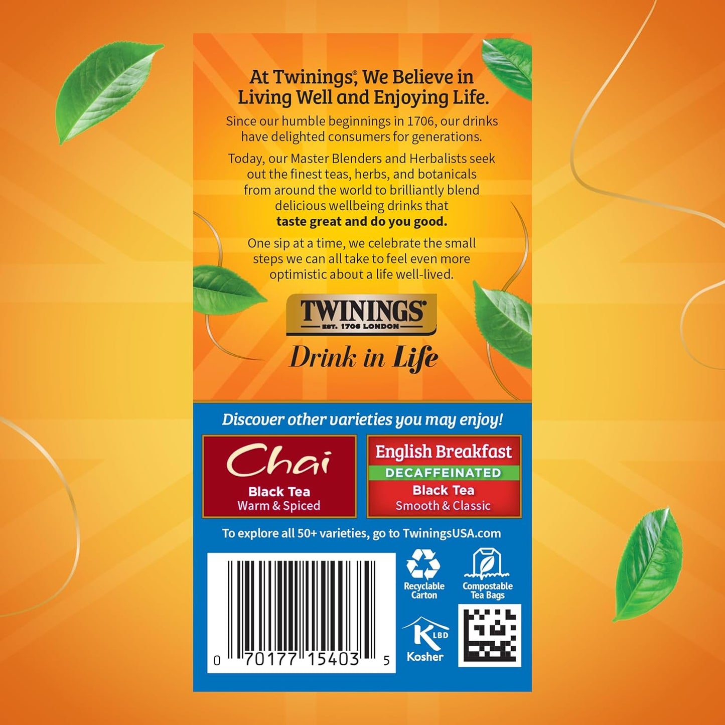 Twinings Variety Pack Black Tea Bags, 20 Count (Pack of 1), Includes English Breakfast, Earl Grey, Irish Breakfast, and Lady Grey, Caffeinated, Enjoy Hot or Iced, 20 Teabags