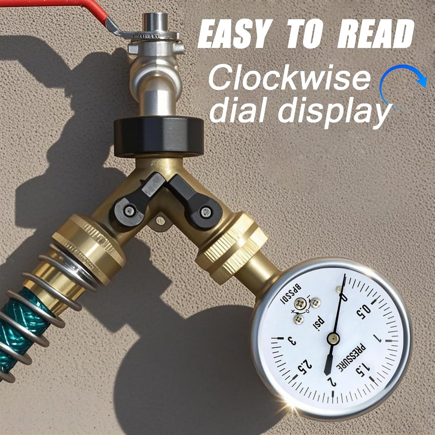 0-3 Psi Low Pressure Gauge, Capsule Gauge, 304 Stainless Steel Case, 2.5" Dial Size, 1/4" NPT Lower Mount, Zero Adjustment, for Air Water Gas Pressure Test