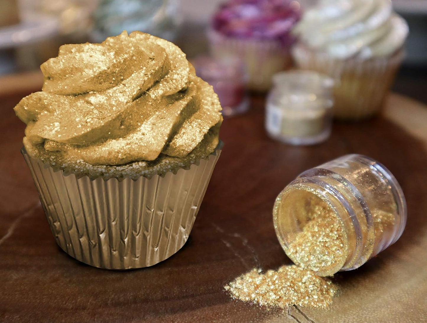 BAKELL Bright Gold Edible Glitter, 25 Grams | TINKER DUST Edible Glitter | KOSHER Certified | 100% Edible Glitter | Cakes, Cupcakes, Cake Pops, Drinks, Dessert Vegan Glitter & Dusts (25g, Bright Gold)