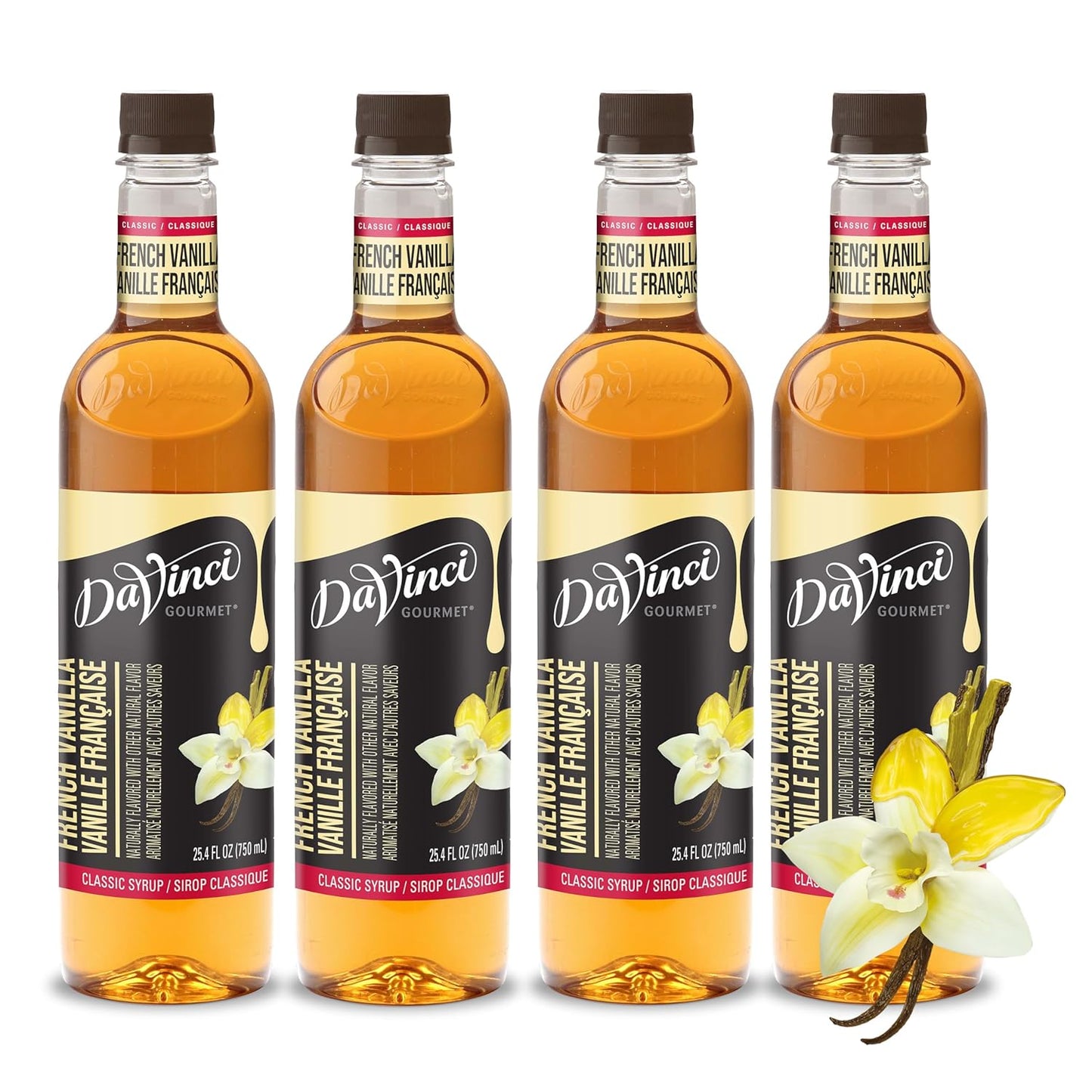 DaVinci Gourmet Classic French Vanilla Syrup, 25.4 Fluid Ounces (Pack of 4)
