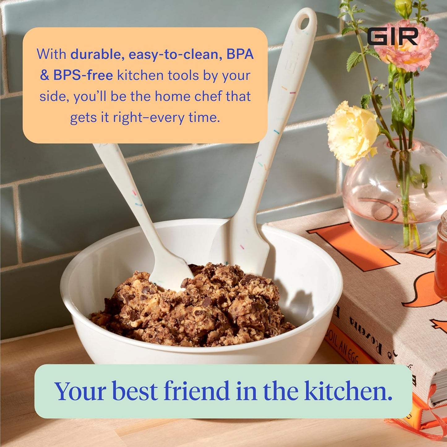 GIR: Get It Right Silicone Cooking Spatula - 11 In Black - Heat Resistant to 425°F - Seamless Nonstick Silicone Cooking Utensils for Kitchen Use & Baking