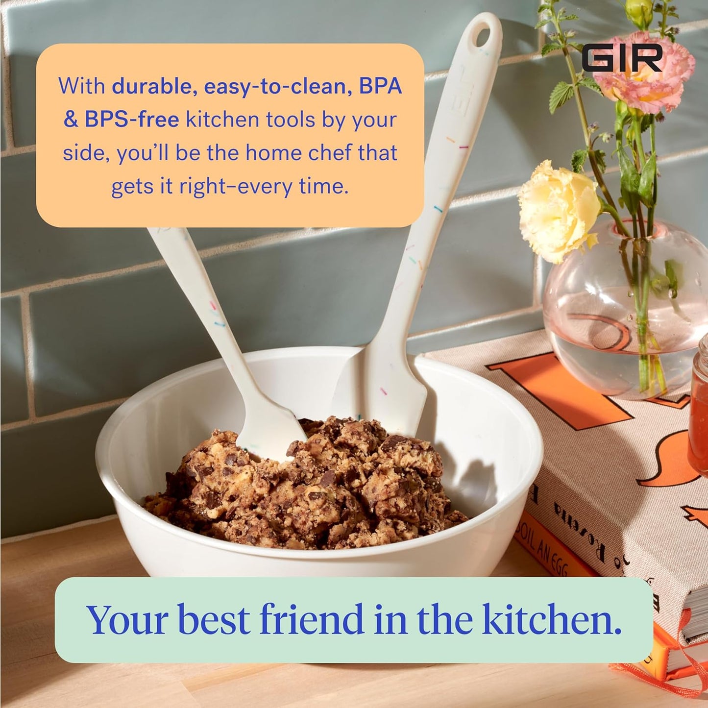 GIR: Get It Right Silicone Spatula for Cooking, Baking, Scraping, and Mixing - Non-Stick & Heat Resistant Kitchen Spatula - 11 Inch, Red - Silicone Cooking Utensils