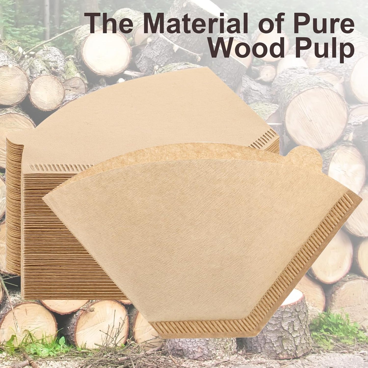 600 Count Coffee Filter #2, 2 Cone Coffee Filters, Unbleached Natural Coffee Filters Paper Compatible with Drip and Pour Over Coffee Maker(2-6 Cup)