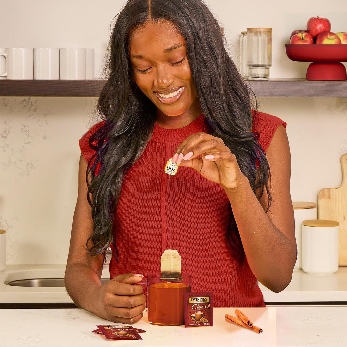 Twinings Chai Black Tea Individually Wrapped Bags, 100 Count (Pack of 1), Richly Blended with Warm Spices, Caffeinated, Enjoy Hot or Iced, 100 Teabags