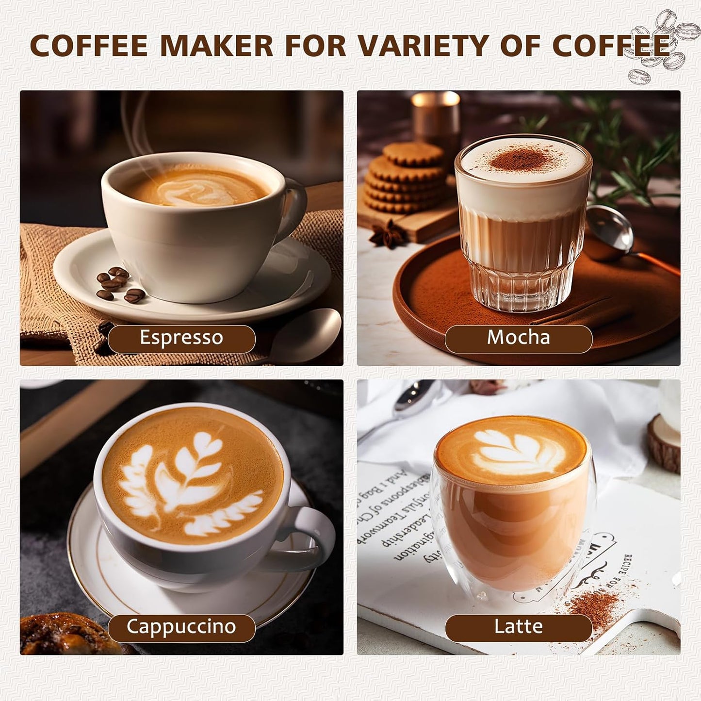 Stovetop Espresso Maker, 6 cup Moka Pot, Italian Coffee Maker Percolator, Stainless Steel Espresso Pots, 300ml/10oz(Espresso Cup=50ml/1.7oz) Coffee Pot Cafe Maker for Induction Cookers, Hobs