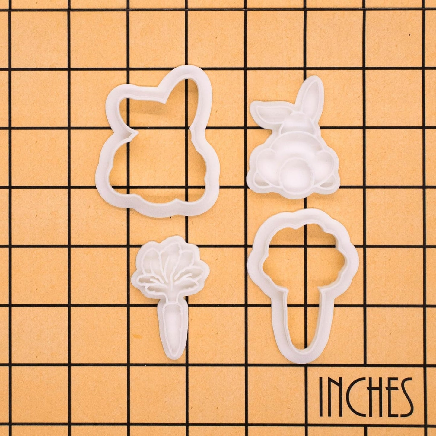 BAKERLOGY Bunny Munch - Mini 2" Cookie Cutter & Stamp Set - Bunny Butt & Carrot Design for Easter & Spring Cookies, Cupcakes & Fondant Decorations