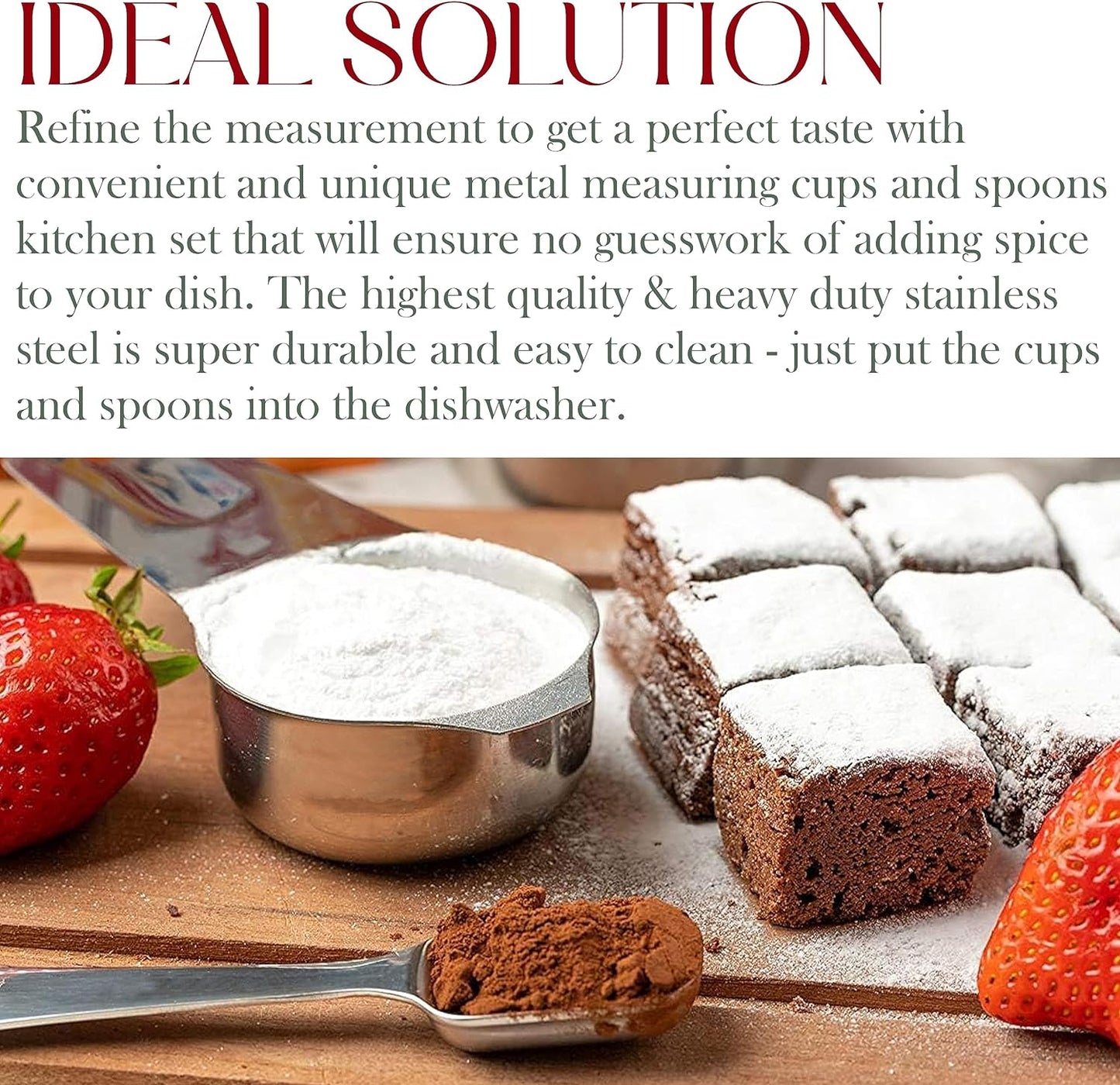 Bellemain One Piece Stainless Steel - Nesting measuring cups for Kitchen for Bakers, Dry - Ml & Oz measuring cup for Liquid, Metal, Set of 6