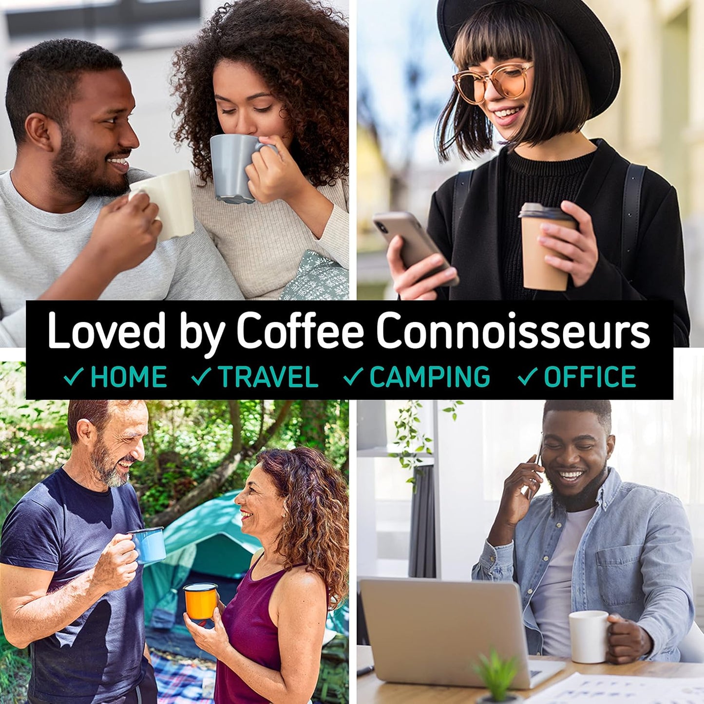 Coffee Gator French Press Coffee Maker 34oz, Double Insulated Stainless Steel Brewer plus Travel Jar Canister, Portable Hot Cold Brew Tea Cafetera for Coffee Bar Accessories Kitchen Camping, Black