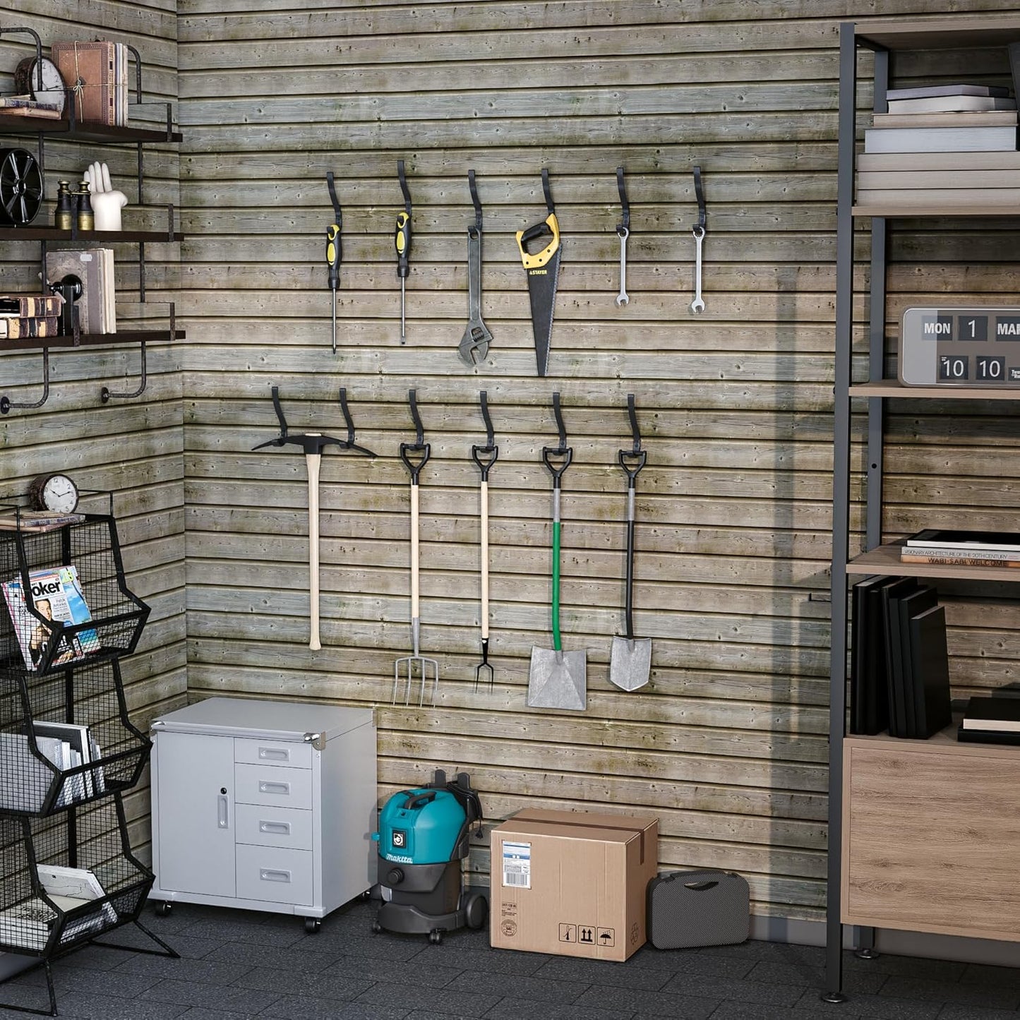 6-Pack Heavy Duty Coat Hooks for Wall Mount - Durable Wall-Mounted Hooks for Hanging Coats, Backpacks & Bookbags, Rust-Resistant Coat Hanger Hooks for Entryway, Garage, Dorm